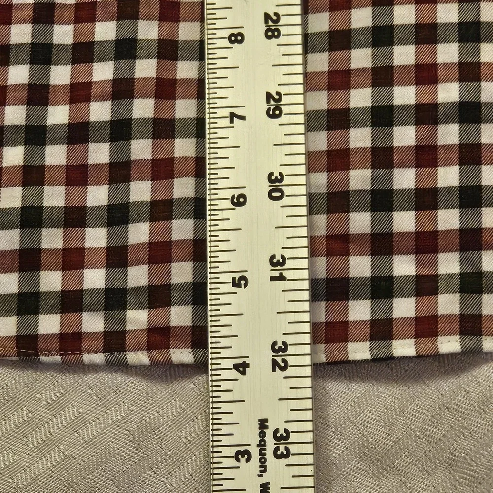 Egara Men's Red White Black Plaid Long Sleeve Button-down Shirt In Size XXL. 2XL